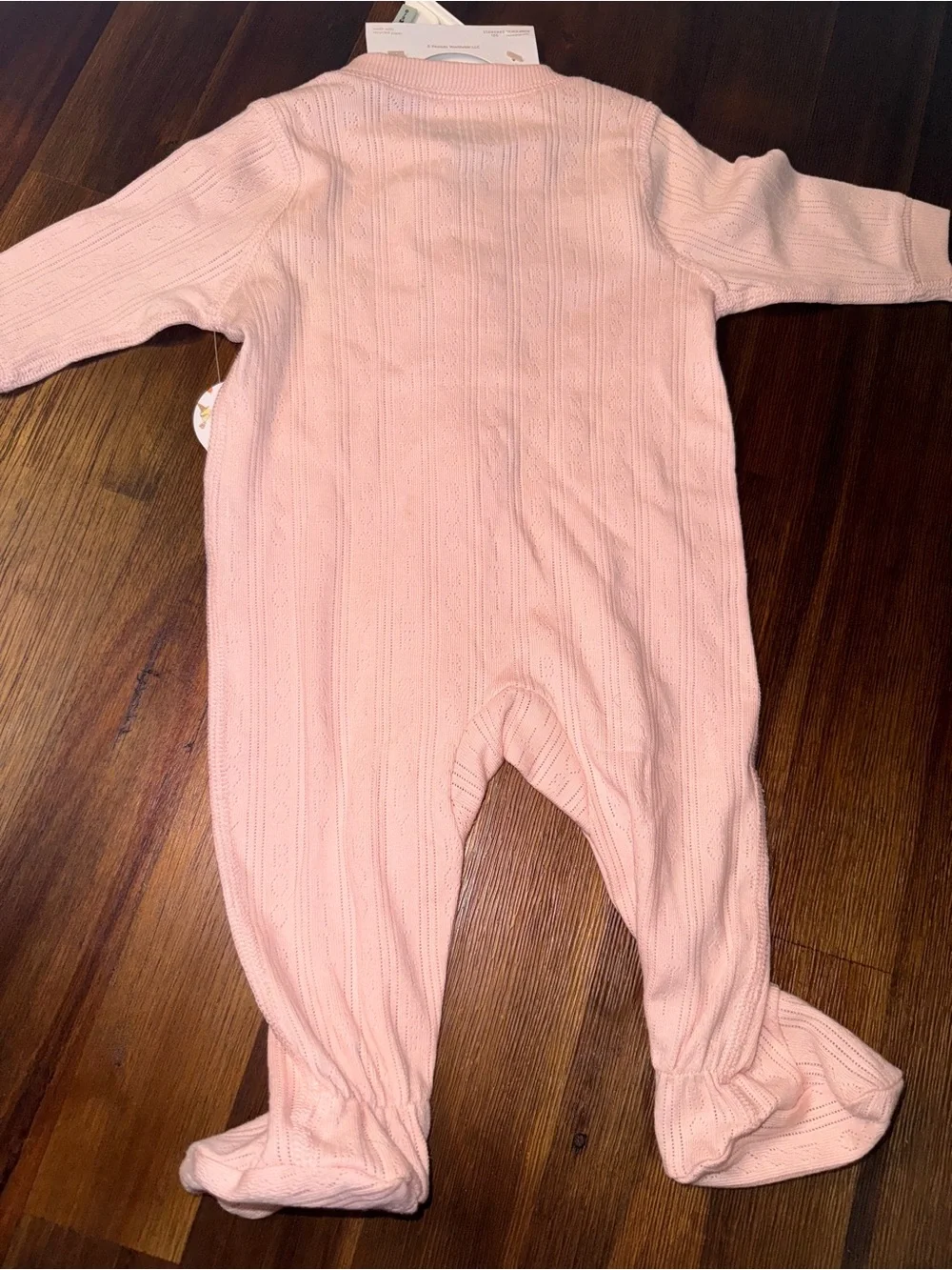 NWT Little Snoopy Peanuts Pink Pointelle Footed Sleeper 0-3M